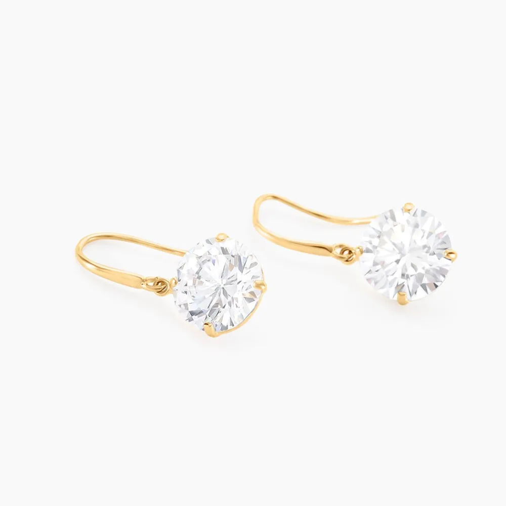 Marc Orian Pendantes|Bijoux Zirconium > Boucles D'oreilles Pendantes Oxyde Rond Or Jaune Oxyde De Zirconium
