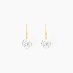 Marc Orian Pendantes|Bijoux Zirconium > Boucles D'oreilles Pendantes Oxyde Rond Or Jaune Oxyde De Zirconium
