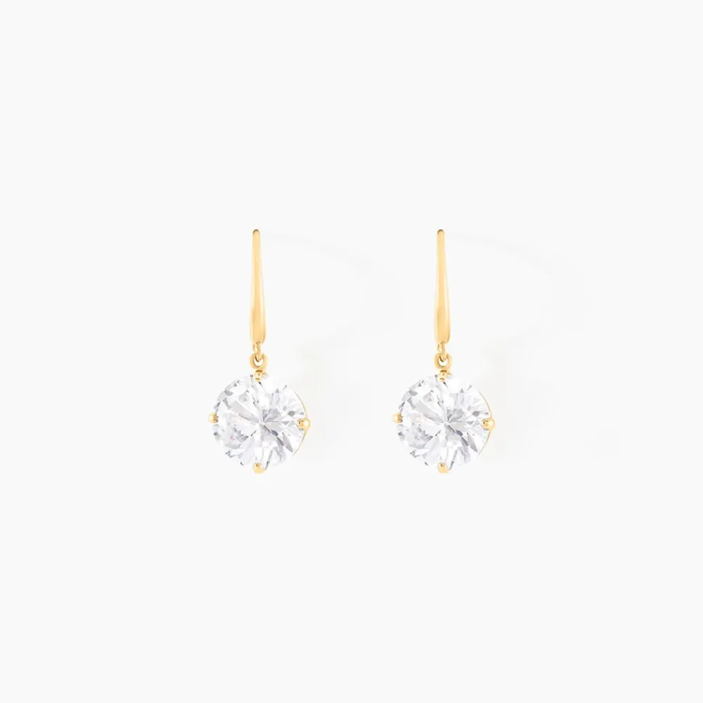 Marc Orian Pendantes|Bijoux Zirconium > Boucles D'oreilles Pendantes Oxyde Rond Or Jaune Oxyde De Zirconium