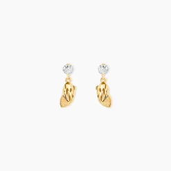 Marc Orian Pendantes|Bijoux Zirconium > Boucles D'oreilles Pendantes Bartolomea Feuille Or Jaune Oxyde