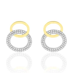 Boucles D'oreilles Pendantes Daniyah Or Jaune Diamant