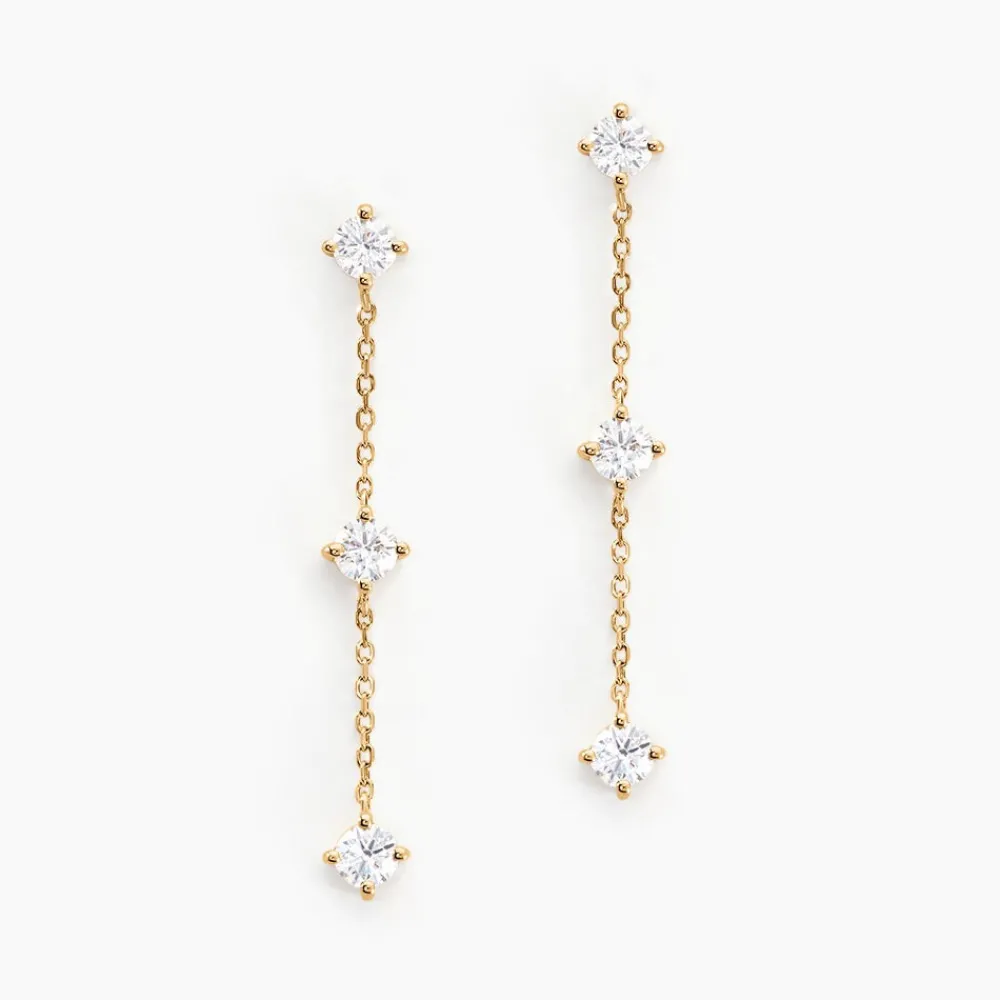 Marc Orian Pendantes|Bijoux Zirconium > Boucles D'oreilles Pendantes Ethere Or Jaune Oxyde De Zirconium