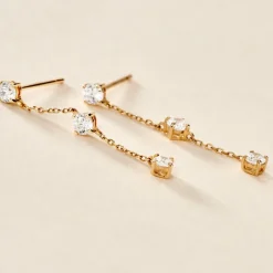 Marc Orian Pendantes|Bijoux Zirconium > Boucles D'oreilles Pendantes Ethere Or Jaune Oxyde De Zirconium
