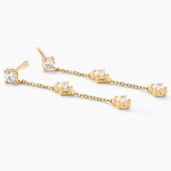 Marc Orian Pendantes|Bijoux Zirconium > Boucles D'oreilles Pendantes Ethere Or Jaune Oxyde De Zirconium