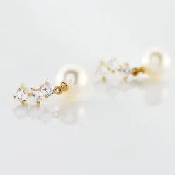 Marc Orian Pendantes|Parures De Mariage > Boucles D'oreilles Pendantes Taiss Or Jaune Perle De Culture