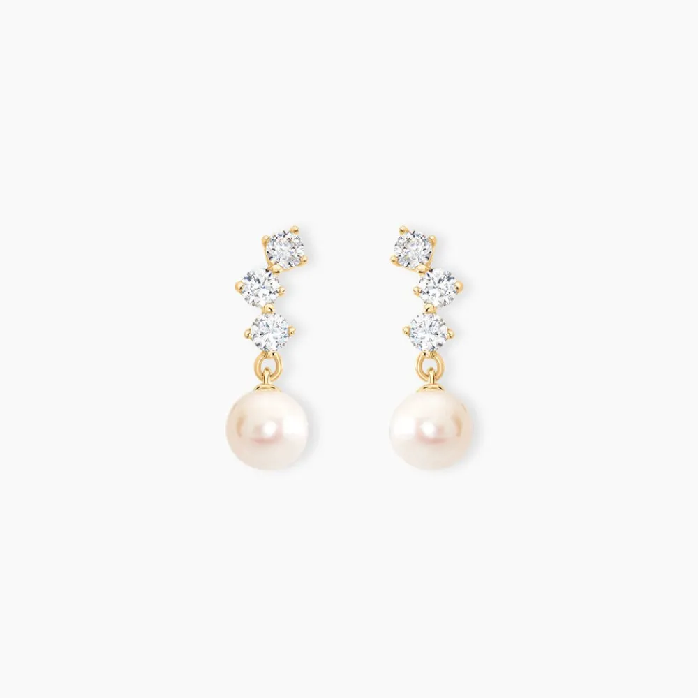Marc Orian Pendantes|Parures De Mariage > Boucles D'oreilles Pendantes Taiss Or Jaune Perle De Culture
