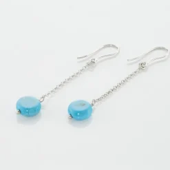 Marc Orian Pendantes|Boucles D'Oreilles Argent > Boucles D'oreilles Pendantes Graziana Argent Blanc Turquoise