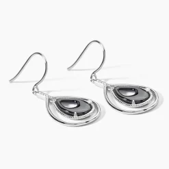 Marc Orian Pendantes|Boucles D'Oreilles Argent > Boucles D'oreilles Pendantes Brewen Argent Blanc Céramique Et Oxyde