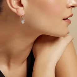 Marc Orian Pendantes|Boucles D'Oreilles Fleur > Boucles D'oreilles Pendantes Lynne Argent Blanc