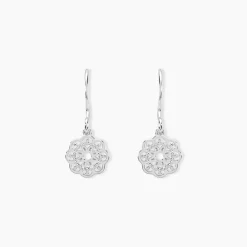 Marc Orian Pendantes|Boucles D'Oreilles Fleur > Boucles D'oreilles Pendantes Lynne Argent Blanc