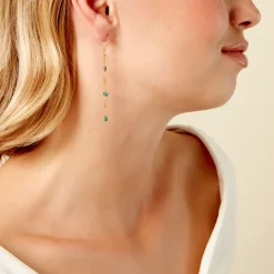 Marc Orian Pendantes|Idées Cadeaux Femme > Boucles D'Oreilles Pendantes Epurea Or Jaune Malachite