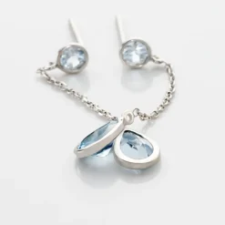 Marc Orian Pendantes|Cadeaux Mariage > Boucles D'oreilles Pendantes Brenda Or Blanc Topaze