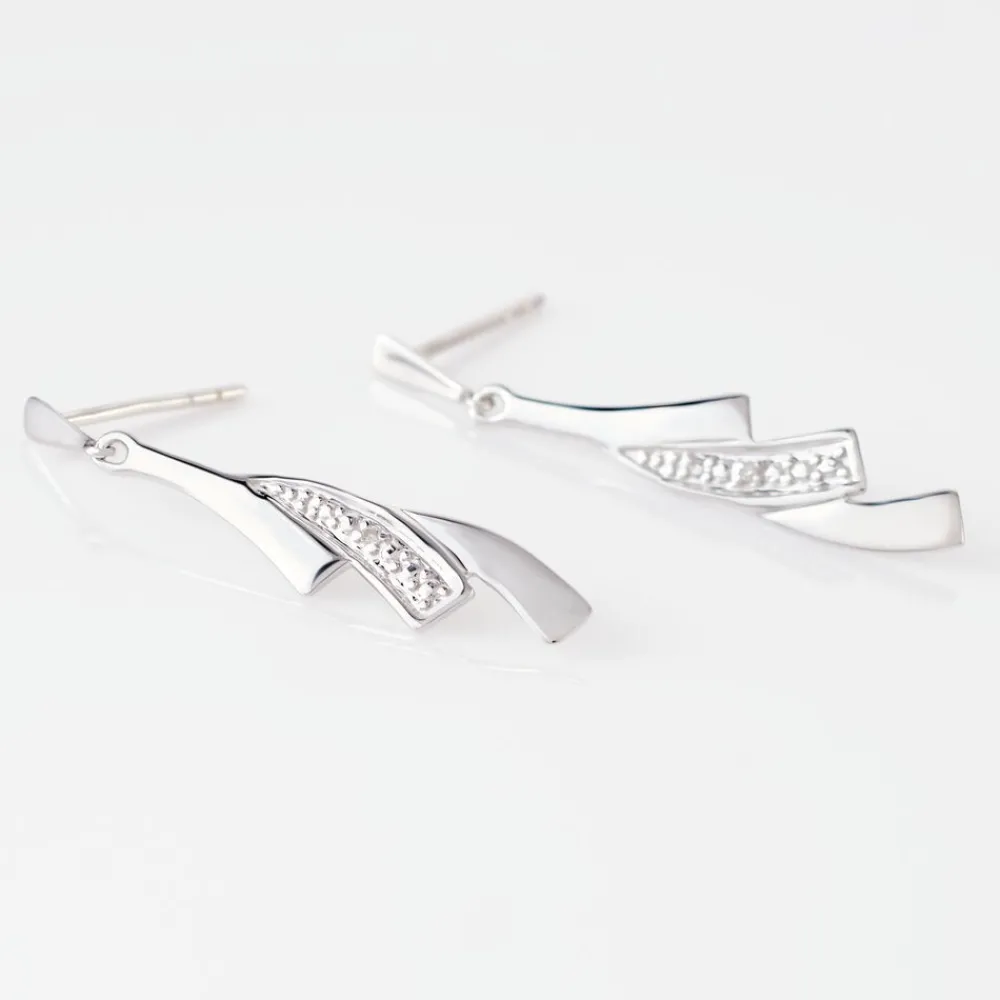 Marc Orian Pendantes|Bijoux Or > Boucles D'oreilles Pendantes Ainhoa Or Blanc Diamant