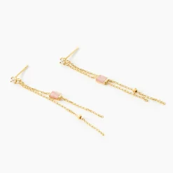 Marc Orian Pendantes|Idées Cadeaux Femme > Boucles D'oreilles Pendantes Reflets Pop Or Jaune Rhodochrosite