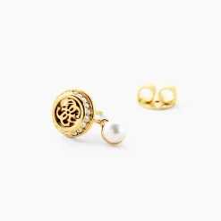 GUESS BIJOUX Pendantes|Bijoux Zirconium > Boucles D'Oreilles Pendantes Guess Tiny Pearly Acier Jaune Oxyde De Zirconium Perle D'Imitation