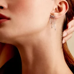 Marc Orian Pendantes|Bijoux Zirconium > Boucles D'oreilles Pendantes Marsala Argent Blanc Oxyde De Zirconium
