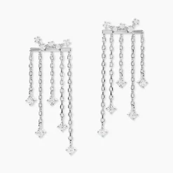 Marc Orian Pendantes|Bijoux Zirconium > Boucles D'oreilles Pendantes Marsala Argent Blanc Oxyde De Zirconium