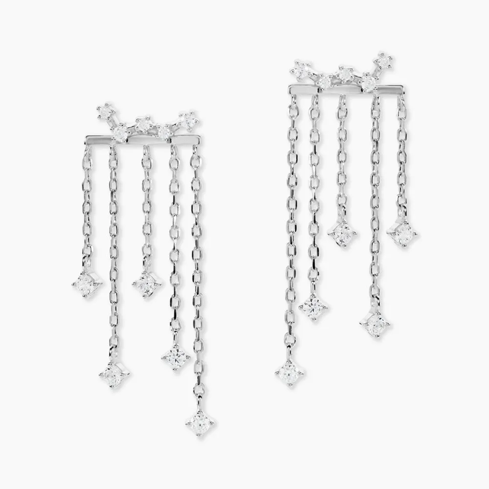 Marc Orian Pendantes|Bijoux Zirconium > Boucles D'oreilles Pendantes Marsala Argent Blanc Oxyde De Zirconium