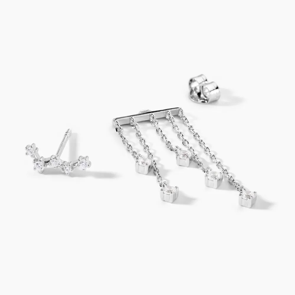 Marc Orian Pendantes|Bijoux Zirconium > Boucles D'oreilles Pendantes Marsala Argent Blanc Oxyde De Zirconium
