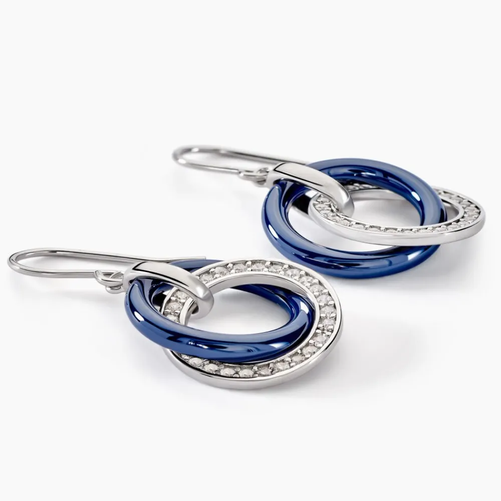 Marc Orian Pendantes|Idées Cadeaux Femme > Boucles D'oreilles Pendantes Grizzel Argent Blanc Céramique Oxyde argent blanc céramique bleue