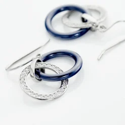 Marc Orian Pendantes|Idées Cadeaux Femme > Boucles D'oreilles Pendantes Grizzel Argent Blanc Céramique Oxyde argent blanc céramique bleue