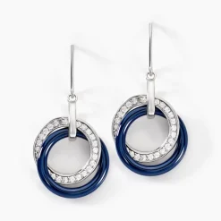 Marc Orian Pendantes|Idées Cadeaux Femme > Boucles D'oreilles Pendantes Grizzel Argent Blanc Céramique Oxyde argent blanc céramique bleue