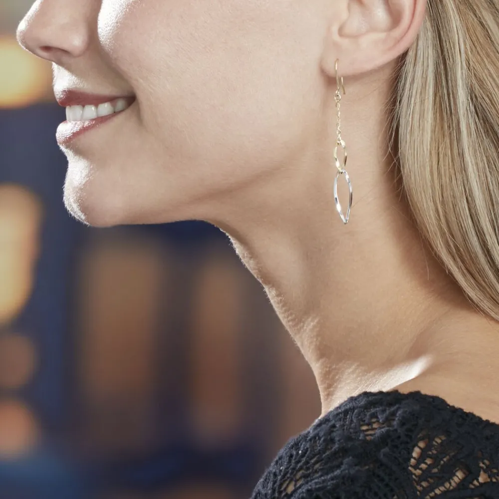 Marc Orian Pendantes|Idées Cadeaux Femme > Boucles D'oreilles Pendantes Benedicte Or Bicolore