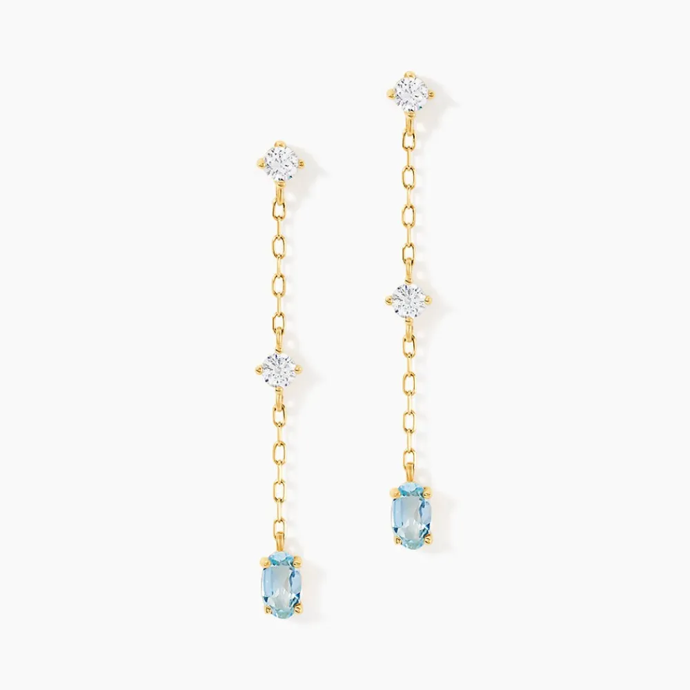 Marc Orian Pendantes|Cadeaux Mariage > Boucles D'Oreilles Pendantes Thurayya Or Jaune Topaze Oxyde De Zirconium