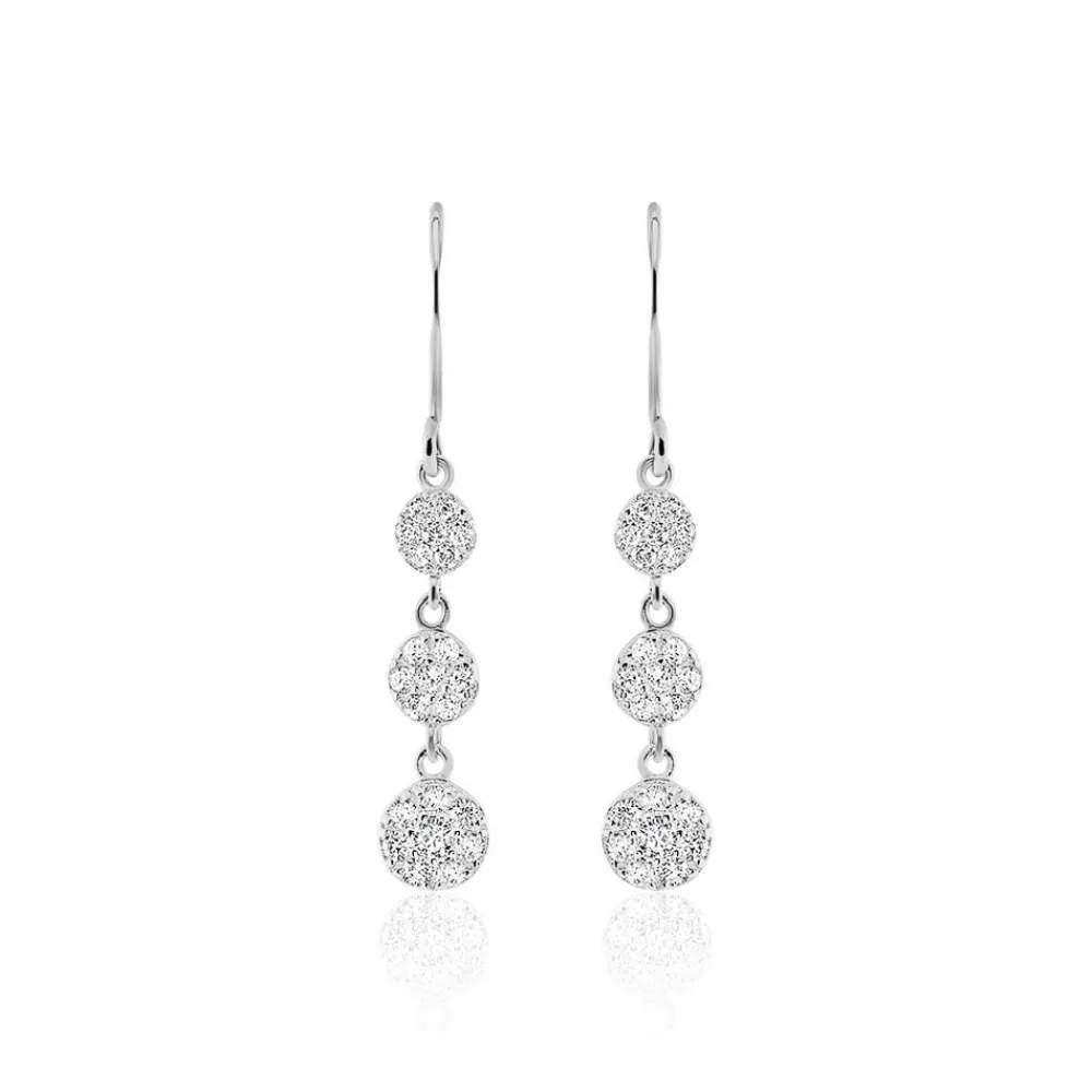 Marc Orian Pendantes|Bijoux Zirconium > Boucles D'oreilles Pendantes Sandra Argent Blanc Oxyde De Zirconium