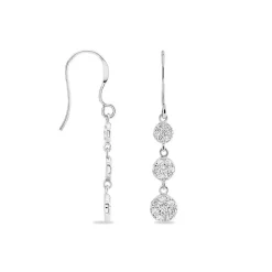 Marc Orian Pendantes|Bijoux Zirconium > Boucles D'oreilles Pendantes Sandra Argent Blanc Oxyde De Zirconium