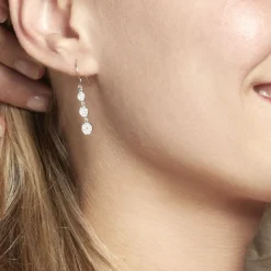 Marc Orian Pendantes|Bijoux Zirconium > Boucles D'oreilles Pendantes Sandra Argent Blanc Oxyde De Zirconium