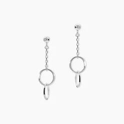 Marc Orian Pendantes|Boucles D'Oreilles Argent > Boucles D'oreilles Pendantes Coline Argent Blanc