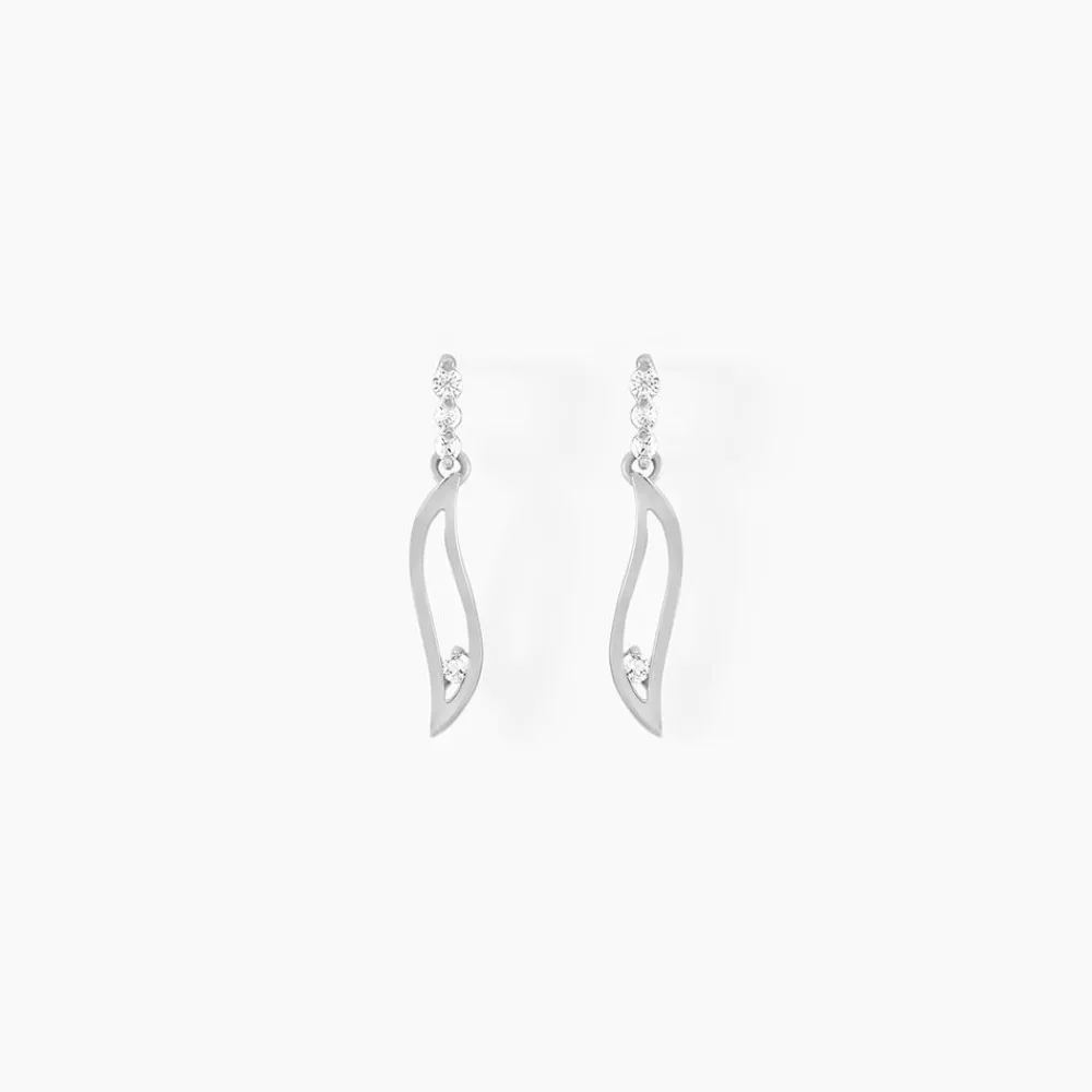 Marc Orian Pendantes|Bijoux Zirconium > Boucles D'oreilles Pendantes Ysanna Or Blanc Oxyde De Zirconium
