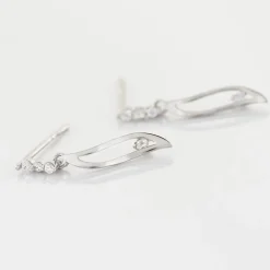 Marc Orian Pendantes|Bijoux Zirconium > Boucles D'oreilles Pendantes Ysanna Or Blanc Oxyde De Zirconium