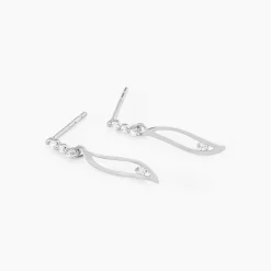 Marc Orian Pendantes|Bijoux Zirconium > Boucles D'oreilles Pendantes Ysanna Or Blanc Oxyde De Zirconium