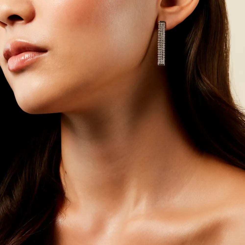 Marc Orian Pendantes|Bijoux Zirconium > Boucles D'Oreilles Pendantes Serenna Argent Blanc Oxyde De Zirconium