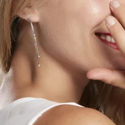 Marc Orian Pendantes|Boucles D'Oreilles Argent > Boucles D'oreilles Pendantes Linda Argent Blanc