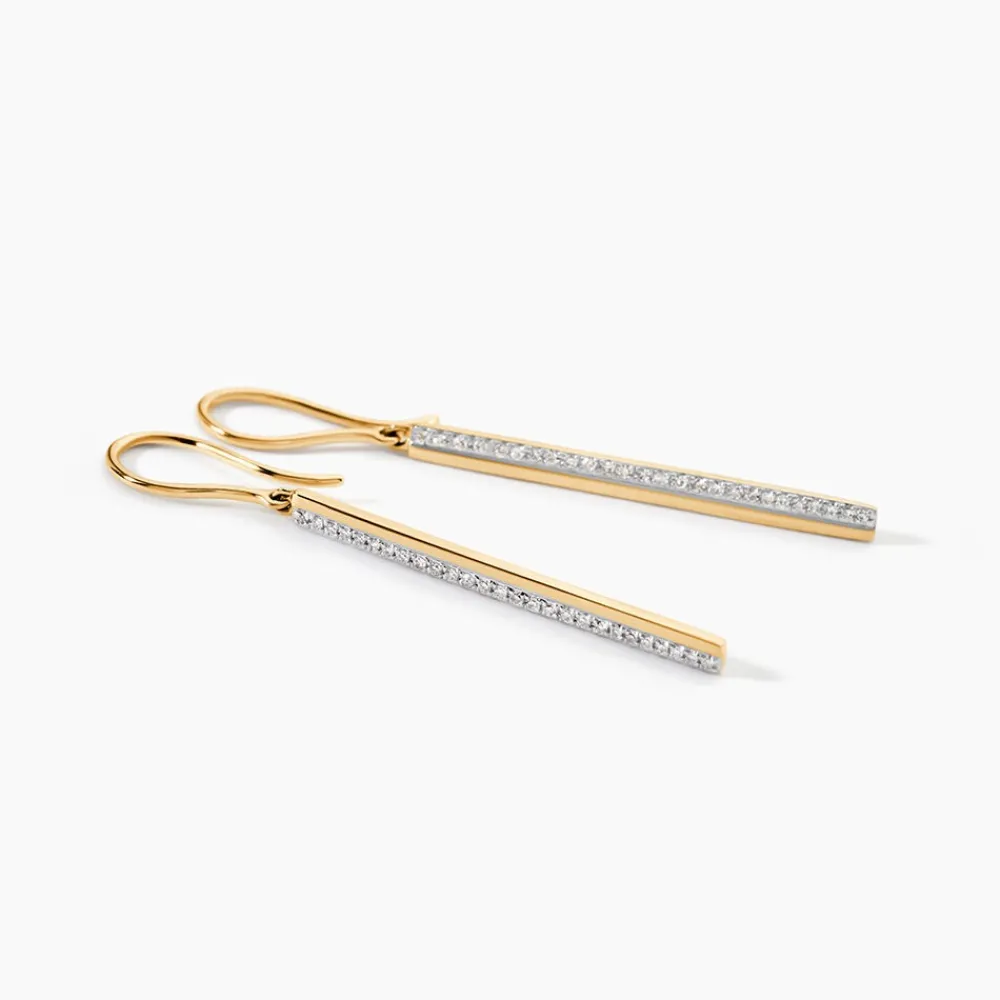 Marc Orian Pendantes|Bijoux Or > Boucles D'oreilles Pendantes Sahteene Or Jaune Diamant