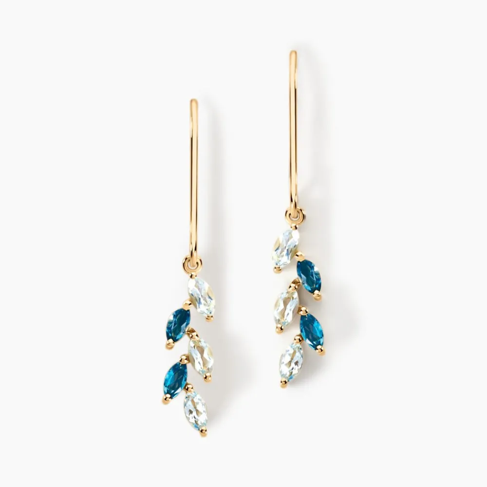 Marc Orian Pendantes|Cadeaux Mariage > Boucles D'oreilles Pendantes Océan Or Jaune Topaze