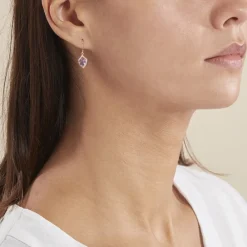 Marc Orian Pendantes|Anniversaire De Mariage > Boucles D'oreilles Pendantes Rosaline Or Jaune Amethyste Et Oxyde