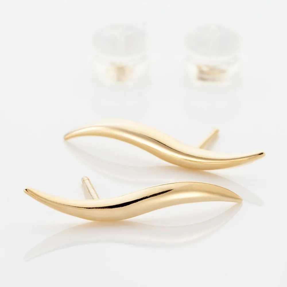 Marc Orian Pendantes|Boucles D'Oreilles Or > Boucles D'oreilles Pendantes Merone Vagues Or Jaune