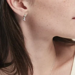 Marc Orian Pendantes|Bijoux Zirconium > Boucles D'oreilles Pendantes Argent Blanc Braidy Oxydes De Zirconium