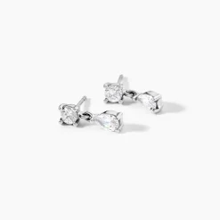 Marc Orian Pendantes|Bijoux Zirconium > Boucles D'oreilles Pendantes Argent Blanc Braidy Oxydes De Zirconium