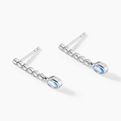 Marc Orian Pendantes|Bijoux Zirconium > Boucles D'oreilles Pendantes Mayfair Shine Argent Blanc Oxyde argent blanc oxyde bleu sky
