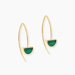 Marc Orian Pendantes|Boucles D'Oreilles Or > Boucles D'oreilles Pendantes Florica Or Jaune Malachite