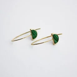 Marc Orian Pendantes|Boucles D'Oreilles Or > Boucles D'oreilles Pendantes Florica Or Jaune Malachite