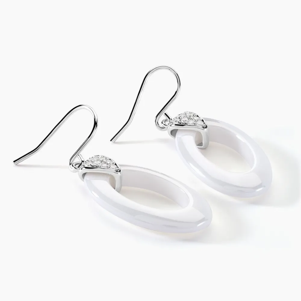 Marc Orian Pendantes|Bijoux Zirconium > Boucles D'oreilles Pendantes Peer Argent Blanc Oxyde De Zirconium