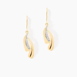 Marc Orian Parures De Mariage|Boucles D'Oreilles > Boucles D'oreilles Pendantes Aube Or Bicolore Diamant