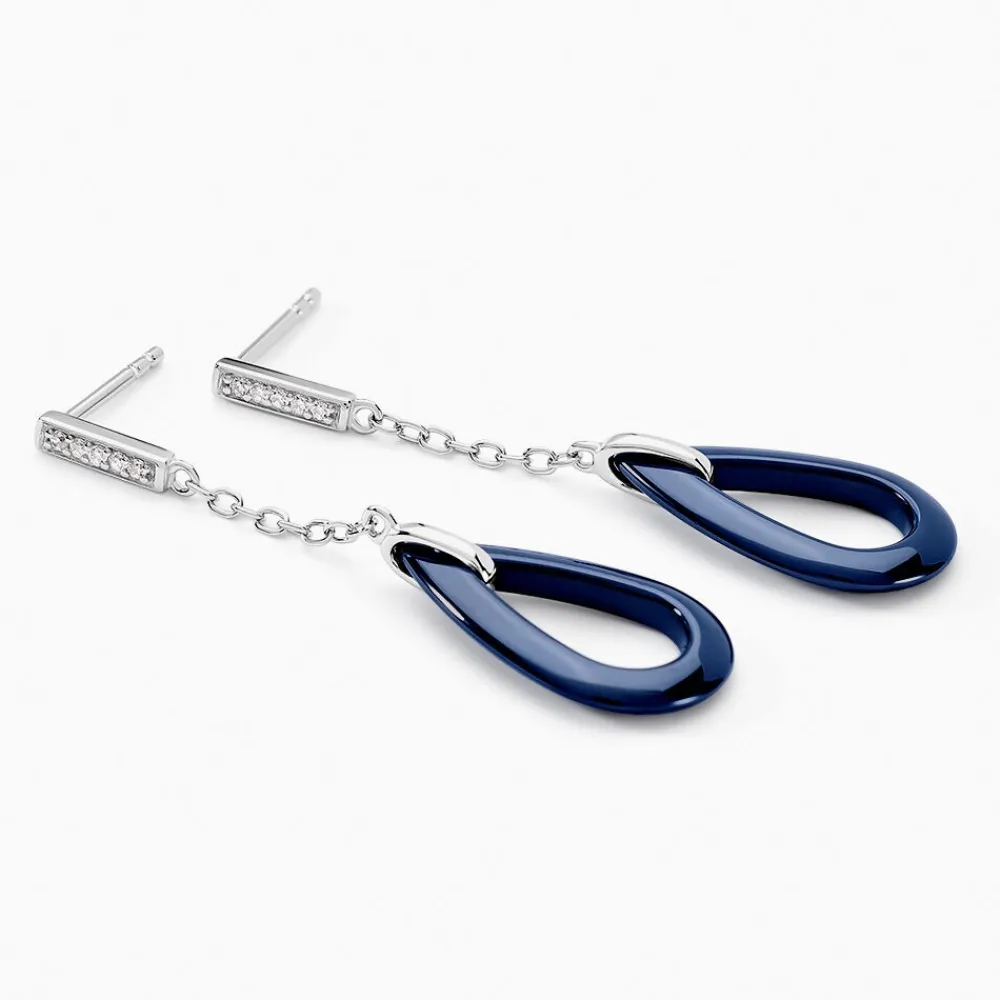 Marc Orian Pendantes|Bijoux Zirconium > Boucles D'oreilles Pendantes Peer Argent Blanc Oxyde De Zirconium