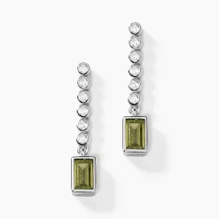 Marc Orian Pendantes|Bijoux Zirconium > Boucles D'oreilles Pendantes Mayfair Shine Argent Blanc Oxyde argent blanc oxyde vert